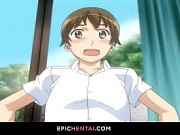 Huge titted hentai girl lost her virginity with creampie