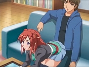 Step Brother gets a boner when step Sister sits on him - Hentai [Subtitled]